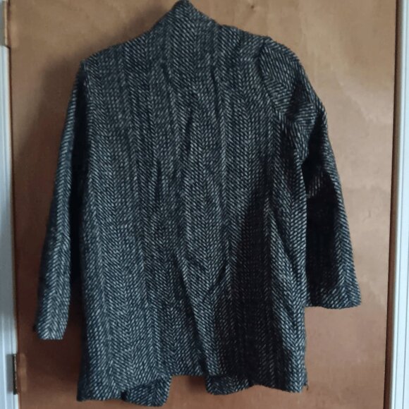 Women H&M Black & White Herringbone Knit Blazer Jacket in Size 8 - Picture 2 of 2